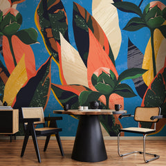 Carta da parati Peonie moderne - sala da pranzo Carta da parati Peonie moderne - sala da pranzo