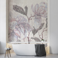 Carta da parati Magnolie retrò bagno 4 Carta da parati Magnolie retrò bagno 4