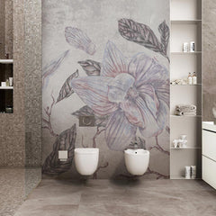 Carta da parati Magnolie retrò bagno 2 Carta da parati Magnolie retrò bagno 2