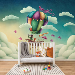 Carta da parati Viaggio tra le nuvole per bambini 2 Carta da parati Viaggio tra le nuvole per bambini 2