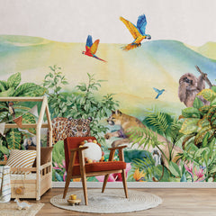 Carta da parati Animali dell'Amazzonia per bambini 2 Carta da parati Animali dell'Amazzonia per bambini 2