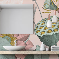Carta da parati Fiori di loto nelumbo bagno Carta da parati Fiori di loto nelumbo bagno