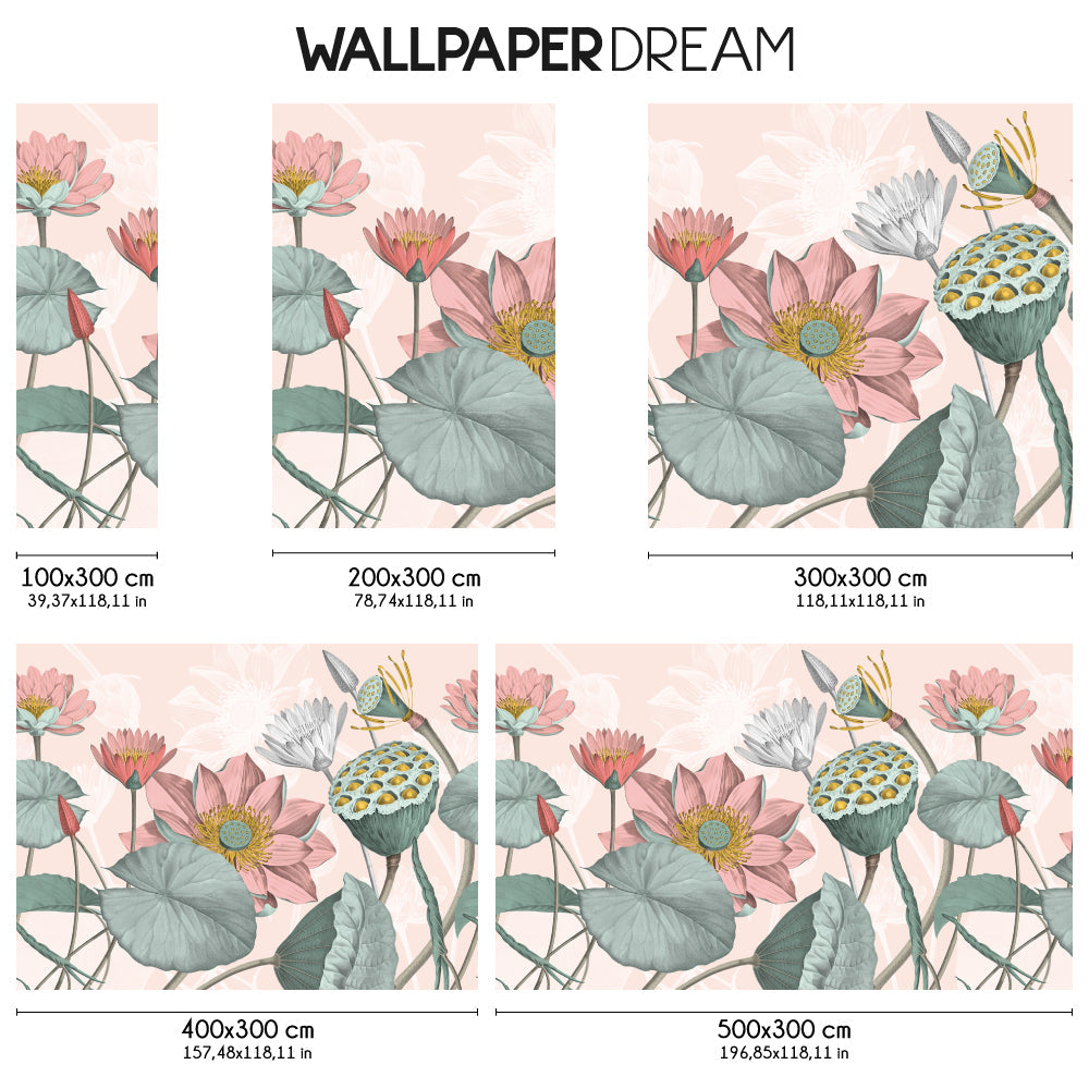 Carta da parati Fiori di loto nelumbo dimensioni TNT Carta da parati Fiori di loto nelumbo dimensioni TNT
