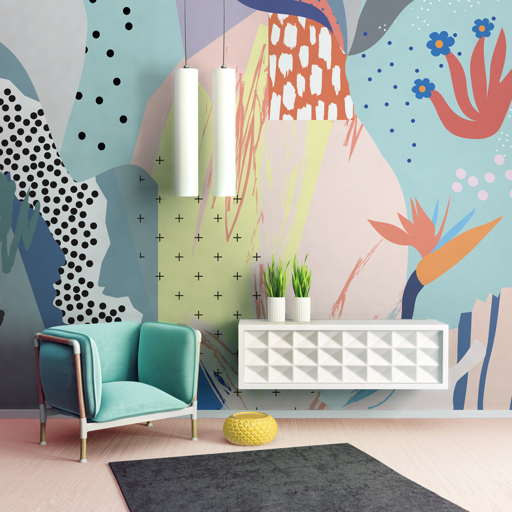 Carta da parati Live in joy - soggiorno Carta da parati Live in joy - soggiorno