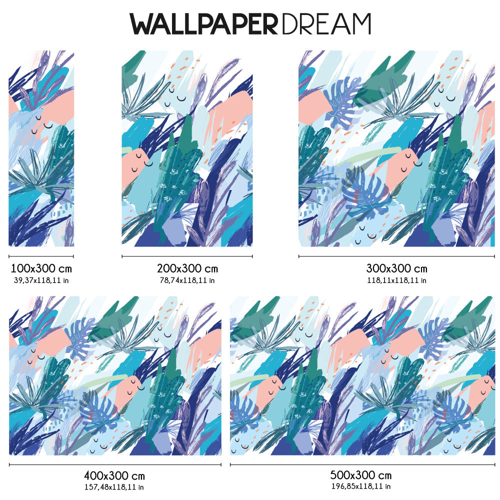 Carta da parati Scribbles and leaves dimensioni Carta da parati Scribbles and leaves dimensioni