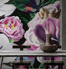 Carta da parati Fiori rigogliosi soggiorno 2 Carta da parati Fiori rigogliosi soggiorno 2