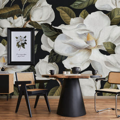 Carta da parati Magnolia Macrophylla - sala da pranzo Carta da parati Magnolia Macrophylla - sala da pranzo