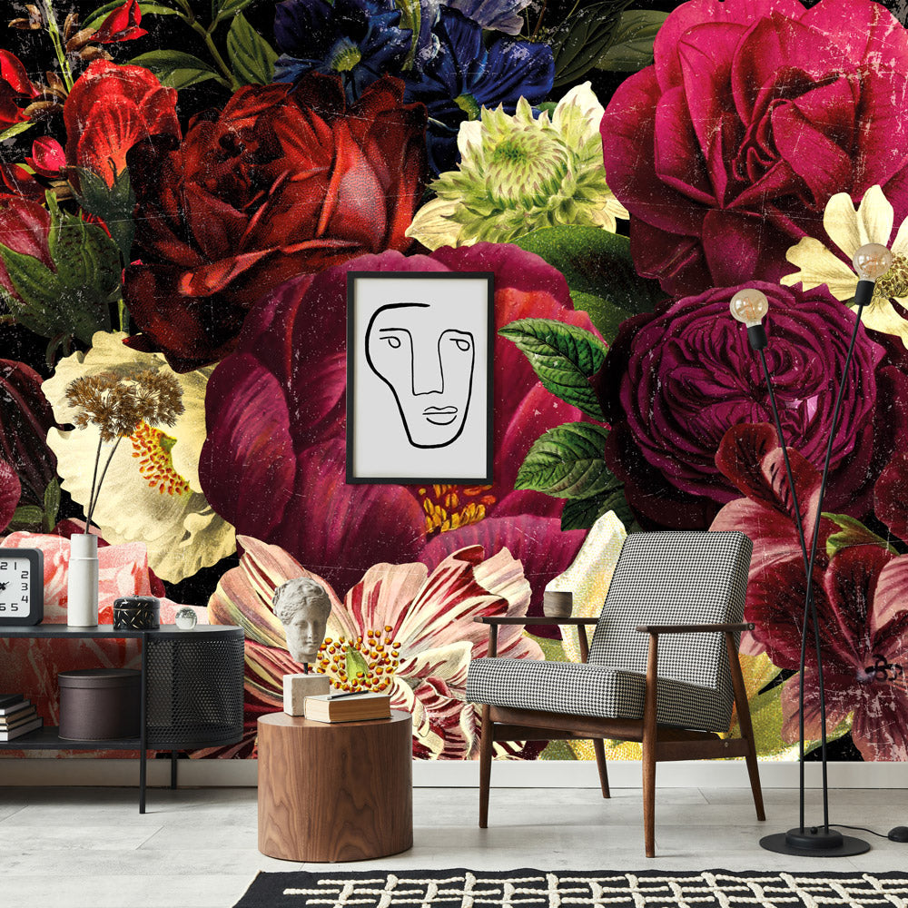 Carta da parati Profumo di rose - soggiorno Carta da parati Profumo di rose - soggiorno