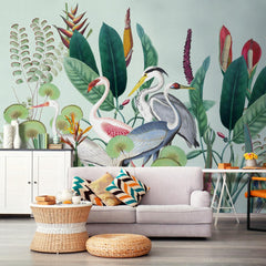 Carta da parati Fenicotteri - soggiorno Carta da parati Fenicotteri - soggiorno