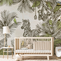 Carta da parati Elegant Jungle - per bambini Carta da parati Elegant Jungle - per bambini