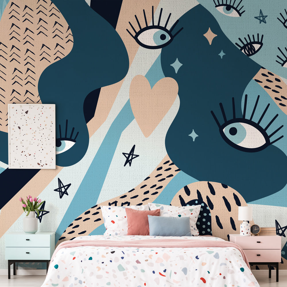 Carta da parati Eyes - camera da letto Carta da parati Eyes - camera da letto