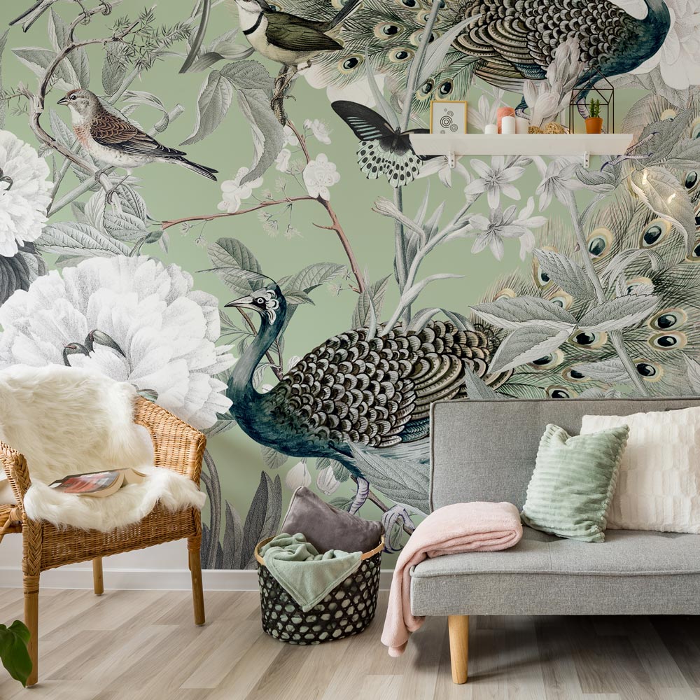 Carta da parati Pavoni soggiorno 2 Carta da parati Pavoni soggiorno 2