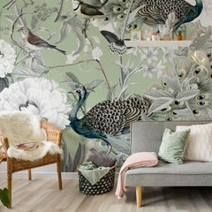 Carta da parati Pavoni soggiorno 2 Carta da parati Pavoni soggiorno 2