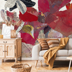 Carta da parati Newspaper collage - soggiorno Carta da parati Newspaper collage - soggiorno