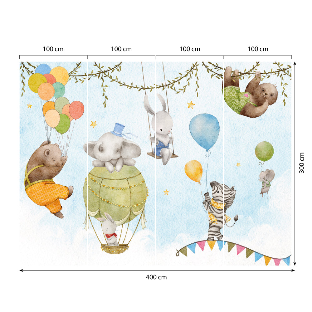 Carta da parati Circo della giungla dimensioni 4 Carta da parati Circo della giungla dimensioni 4