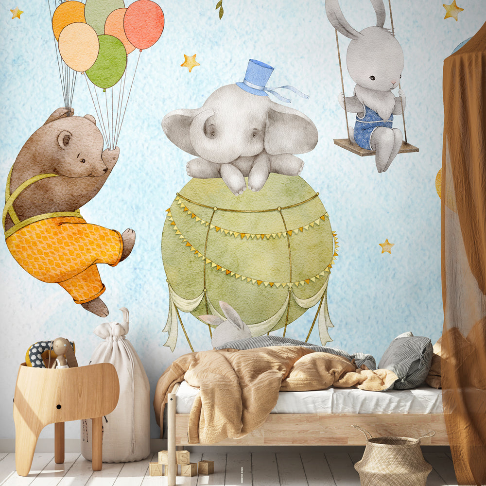 Carta da parati Circo della giungla per bambini 2 Carta da parati Circo della giungla per bambini 2