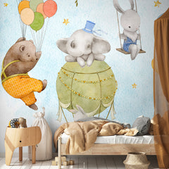 Carta da parati Circo della giungla per bambini 2 Carta da parati Circo della giungla per bambini 2