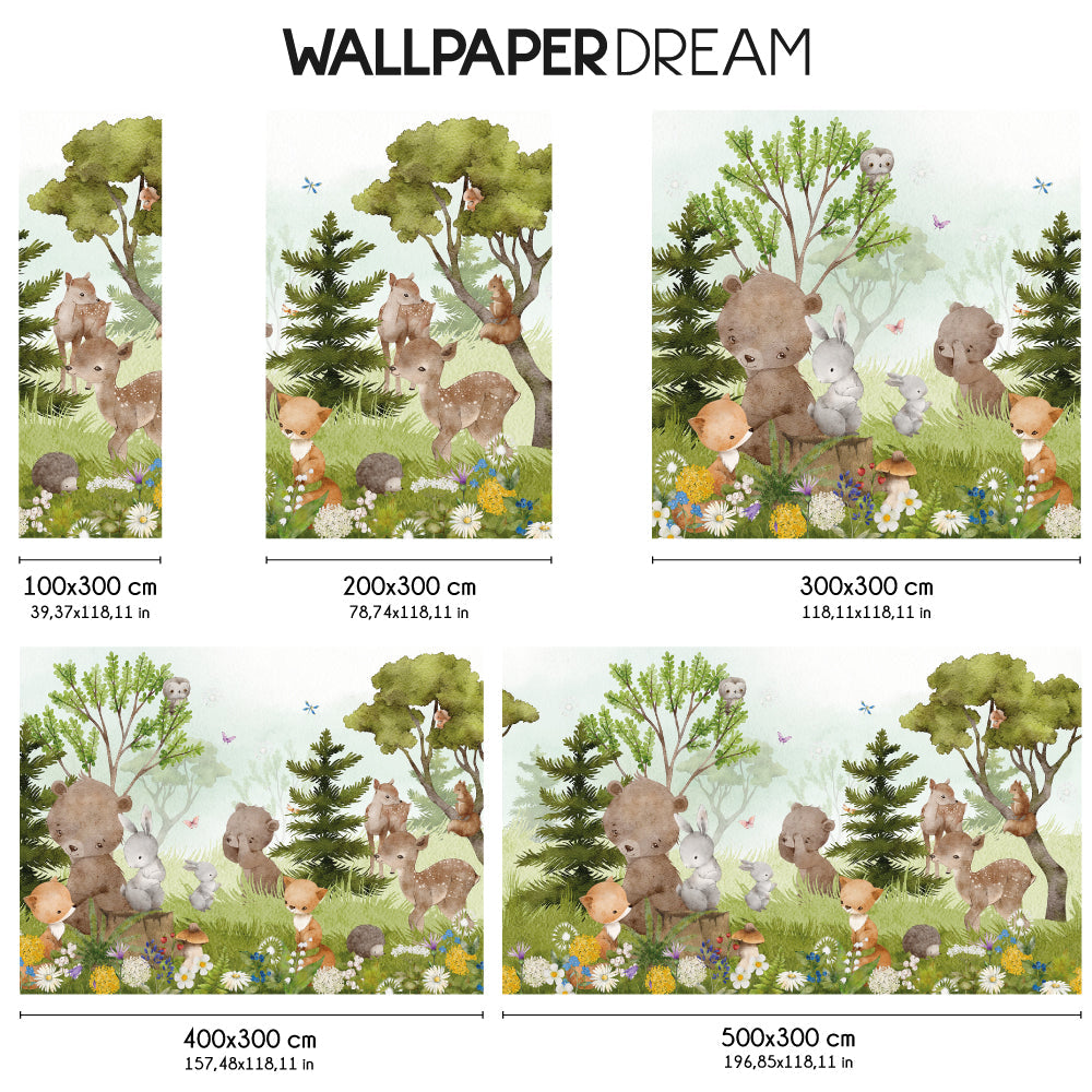 Carta da parati Amici della foresta dimensioni Carta da parati Amici della foresta dimensioni