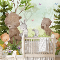Carta da parati Amici della foresta per bambini 2 Carta da parati Amici della foresta per bambini 2