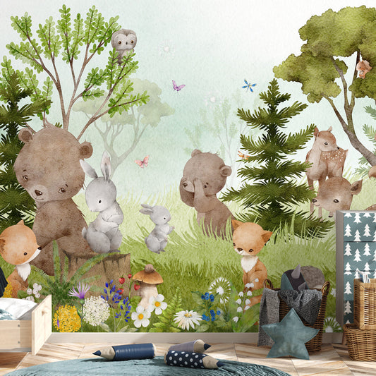 Carta da parati Amici della foresta - per bambini