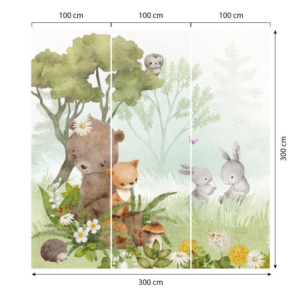 Carta da parati Vita nel bosco dimensioni 3 Carta da parati Vita nel bosco dimensioni 3
