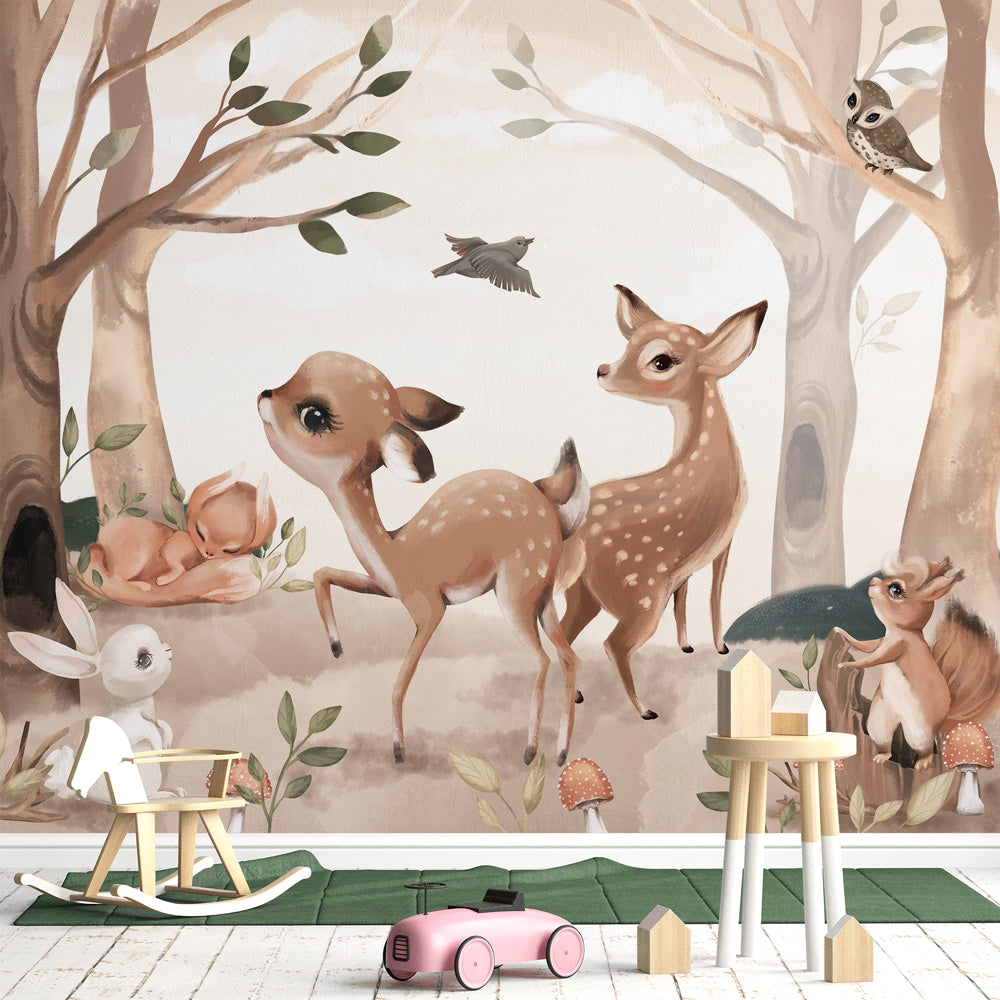 Carta da parati Abitanti della foresta - per bambini Carta da parati Abitanti della foresta - per bambini
