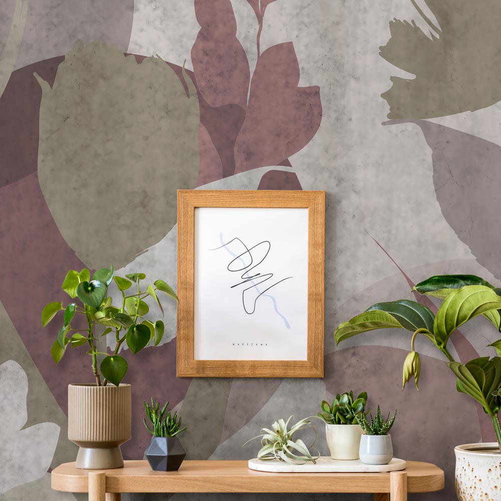 Carta da parati Silhouette floreale soggiorno 2 Carta da parati Silhouette floreale soggiorno 2