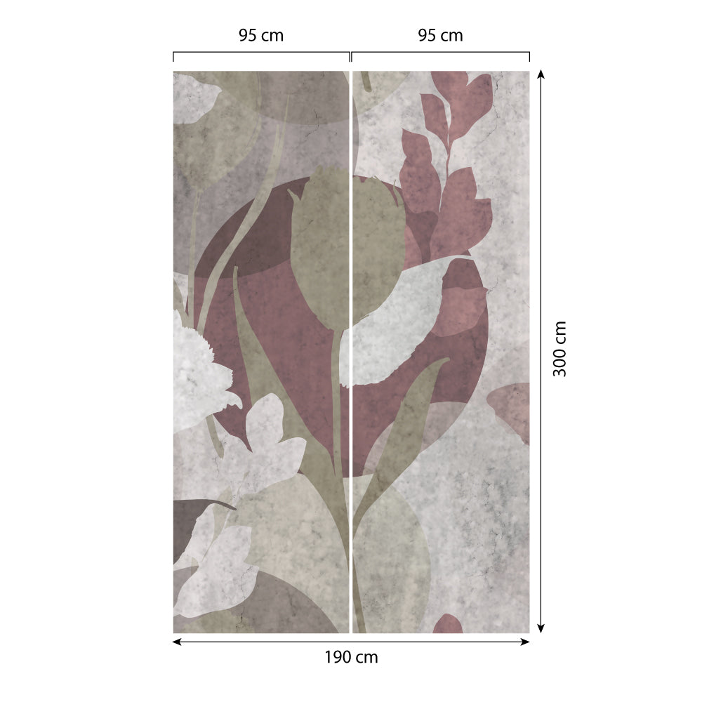 Carta da parati Silhouette floreale dimensioni 5 Carta da parati Silhouette floreale dimensioni 5