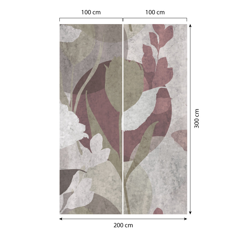 Carta da parati Silhouette floreale dimensioni 2 Carta da parati Silhouette floreale dimensioni 2