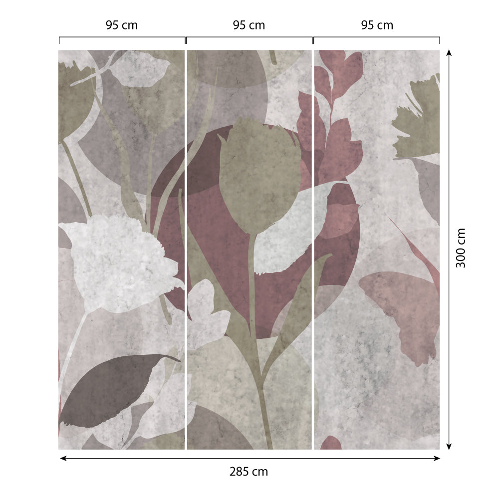 Carta da parati Silhouette floreale dimensioni 7 Carta da parati Silhouette floreale dimensioni 7