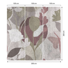 Carta da parati Silhouette floreale dimensioni 3 Carta da parati Silhouette floreale dimensioni 3