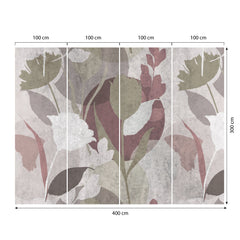 Carta da parati Silhouette floreale dimensioni 4 Carta da parati Silhouette floreale dimensioni 4