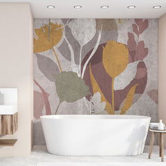 Carta da parati Silhouette floreale bagno 4 Carta da parati Silhouette floreale bagno 4