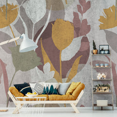 Carta da parati Silhouette floreale soggiorno 3 Carta da parati Silhouette floreale soggiorno 3