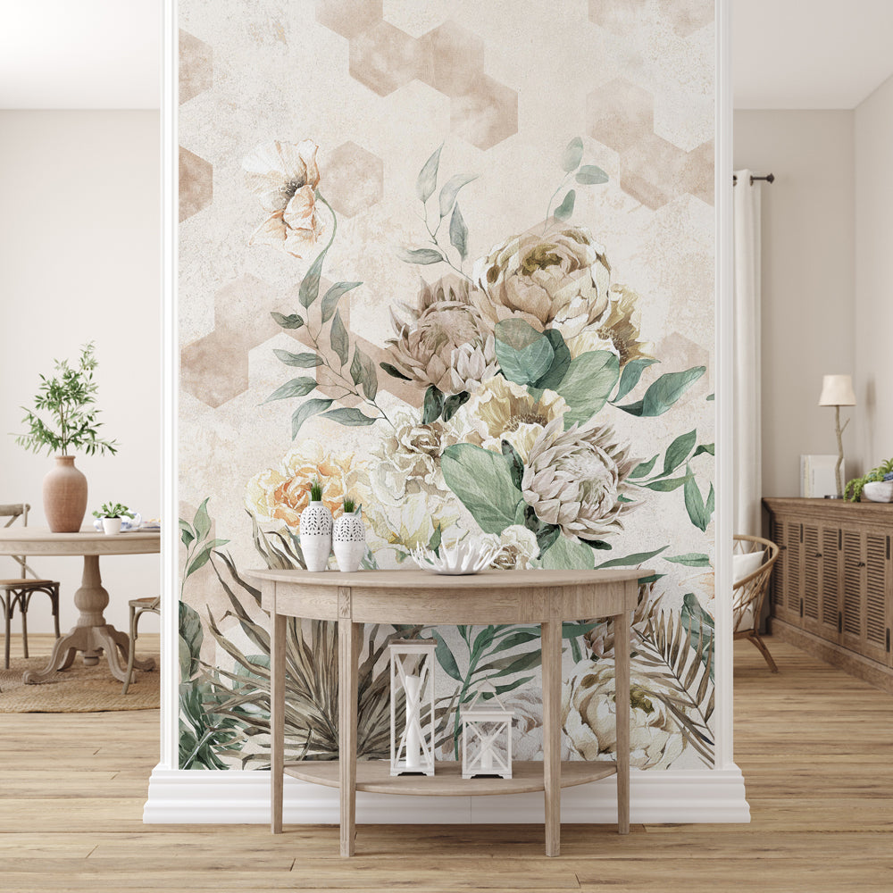 Carta da parati Giardino geometrico - sala da pranzo Carta da parati Giardino geometrico - sala da pranzo