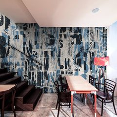 Carta da parati Impact - sala da pranzo | blu Carta da parati Impact - sala da pranzo | blu