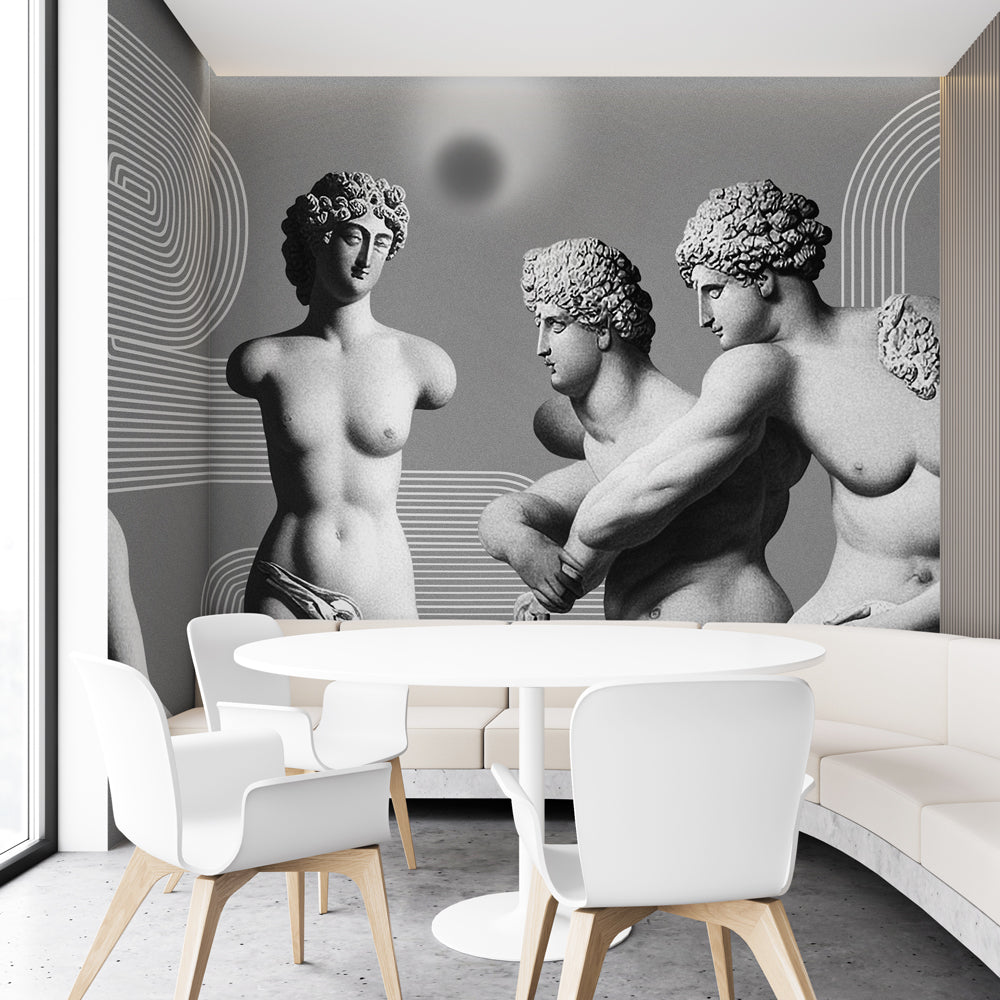 Carta da parati Classico Surrealista - sala da pranzo | bianca Carta da parati Classico Surrealista - sala da pranzo | bianca