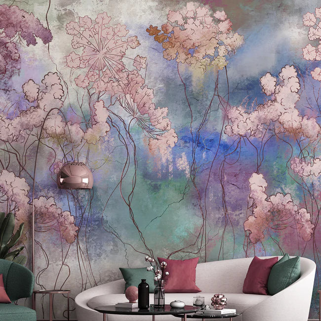 Carta da parati Flower Aura - soggiorno Carta da parati Flower Aura - soggiorno