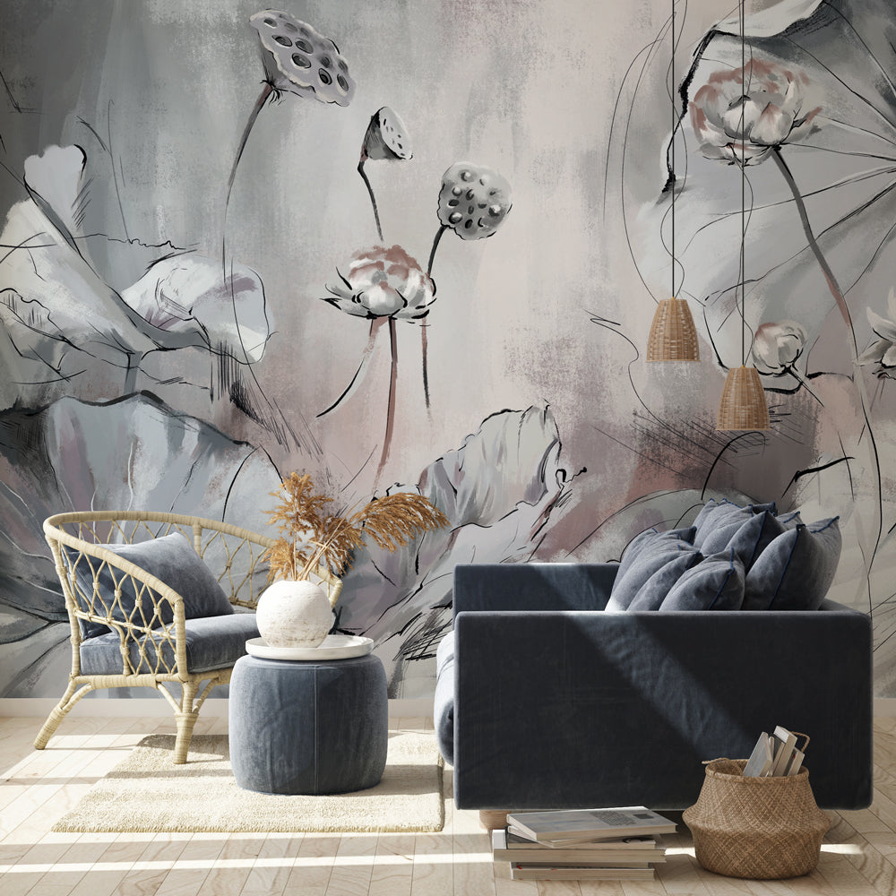 Carta da parati Lotus - soggiorno Carta da parati Lotus - soggiorno