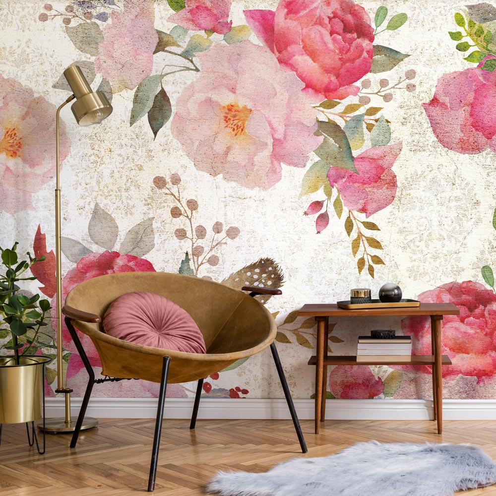 Carta da parati Roses - soggiorno Carta da parati Roses - soggiorno