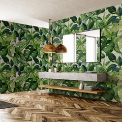 Carta da parati Jungle leaves - bagno Carta da parati Jungle leaves - bagno
