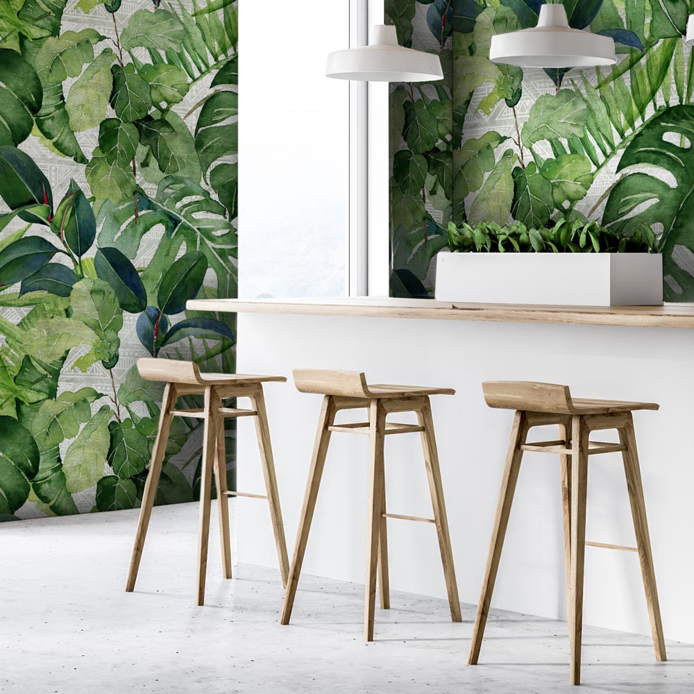 Carta da parati Jungle leaves - cucina Carta da parati Jungle leaves - cucina