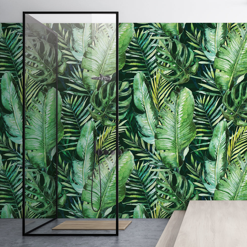 Carta da parati Tropical palm - box doccia Carta da parati Tropical palm - box doccia