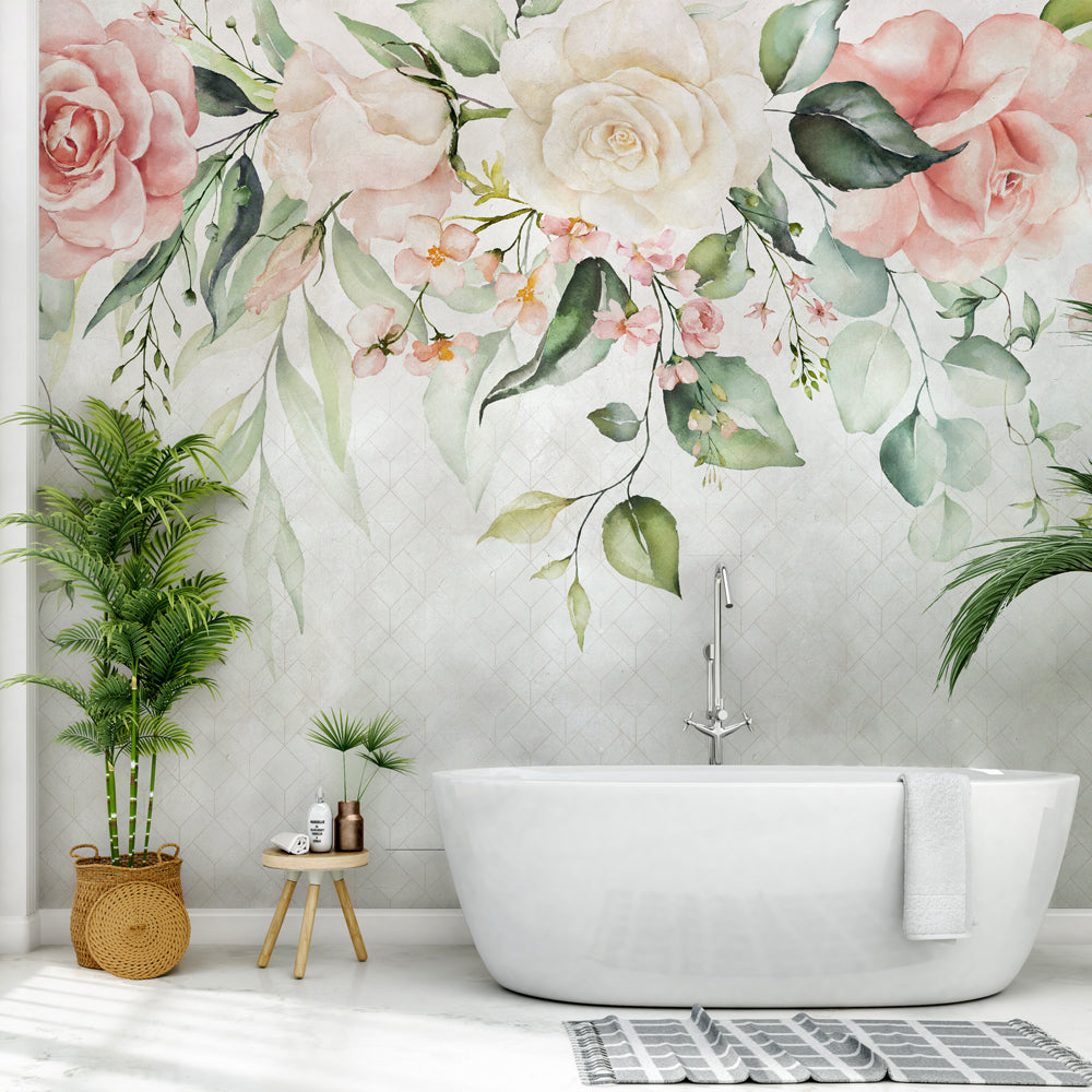 Carta da parati Rose pendenti - bagno Carta da parati Rose pendenti - bagno