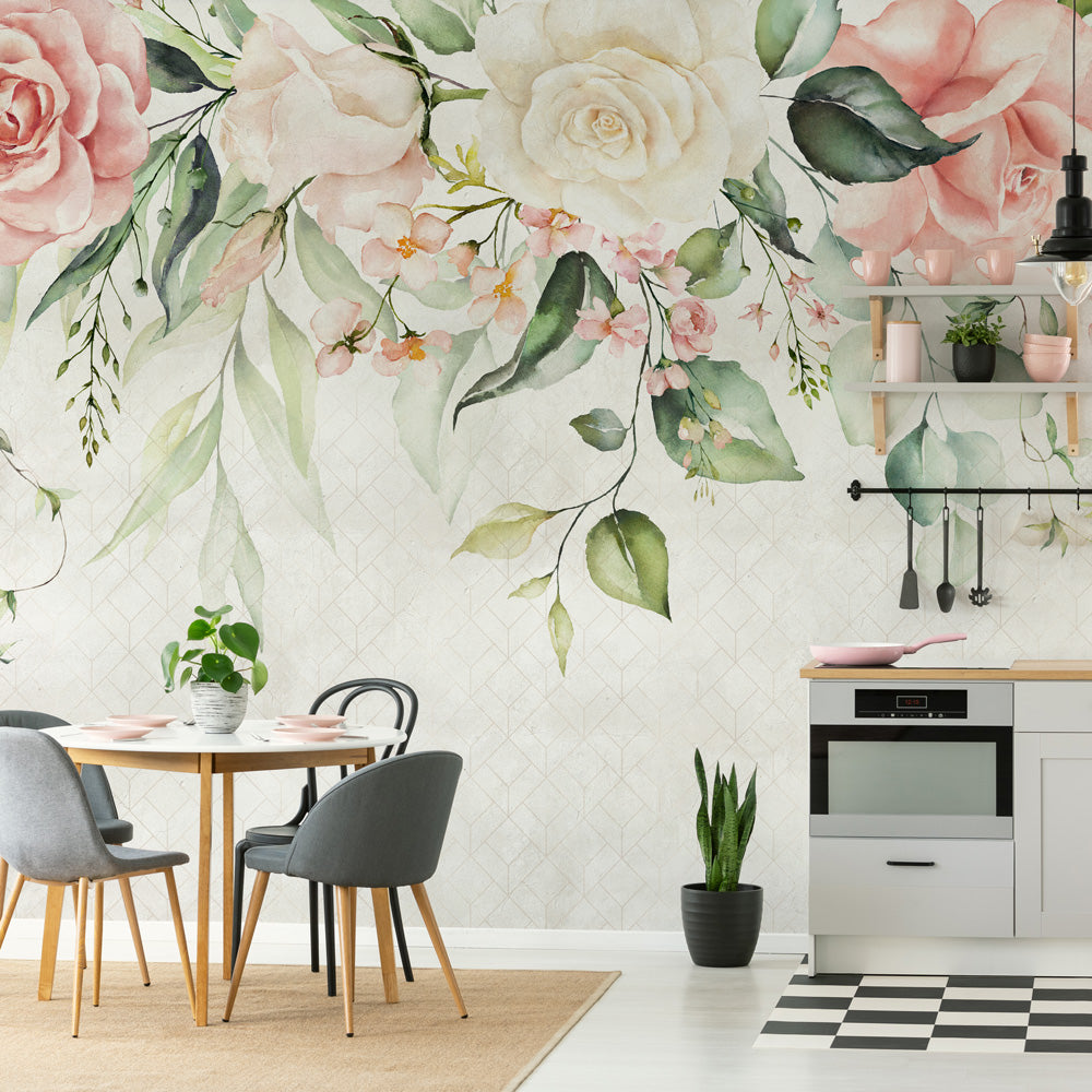 Carta da parati Rose pendenti - cucina Carta da parati Rose pendenti - cucina