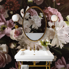 Carta da parati Fiori dipinti bagno 2 Carta da parati Fiori dipinti bagno 2