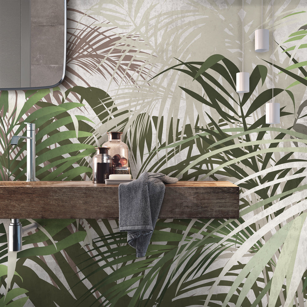 Carta da parati Foresta tropicale - bagno Carta da parati Foresta tropicale - bagno