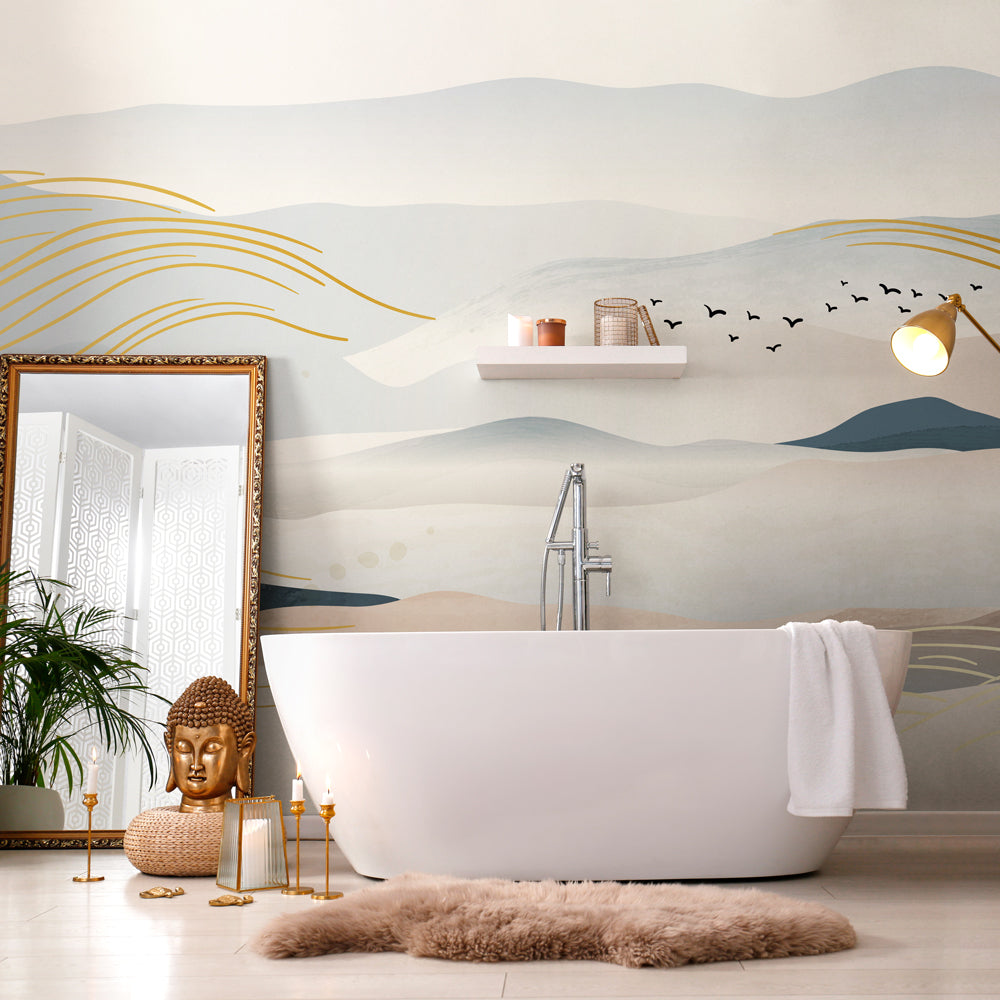 Carta da parati Paesaggio orientale - bagno Carta da parati Paesaggio orientale - bagno