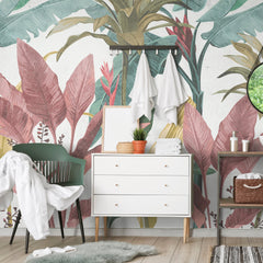Carta da parati Fogliame tropicale - bagno Carta da parati Fogliame tropicale - bagno