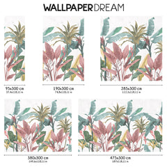 Carta da parati Fogliame tropicale dimensioni Fibra di Vetro Carta da parati Fogliame tropicale dimensioni Fibra di Vetro